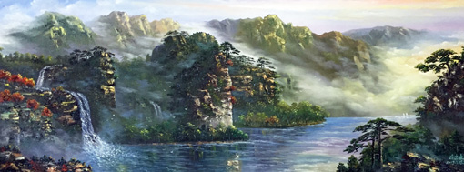 《氣壮山河》规格:190×72cm 布面油画 《氣壮山河》规格:190×72cm 布面油画