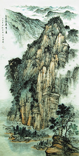 《白云深处有人家》138cm×69cm 《白云深处有人家》138cm×69cm