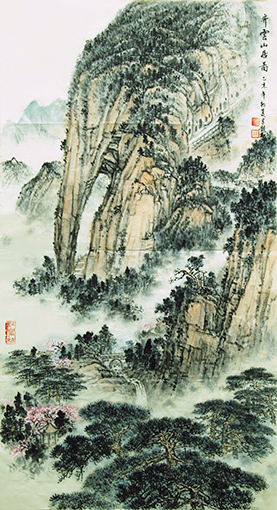 《齐云山居图》138cm×69cm 《齐云山居图》138cm×69cm