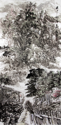 林中邨(村)落 136cm×68cm 林中邨(村)落 136cm×68cm