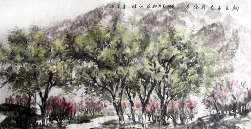 林中邨(村)落 136cm×68cm 林中邨(村)落 136cm×68cm