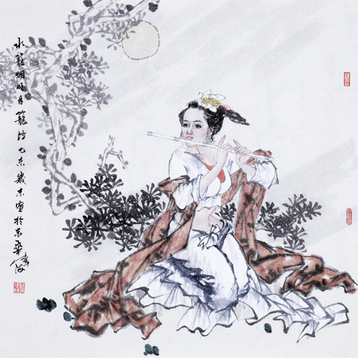 古人诗意 68cm×68cm 古人诗意 68cm×68cm
