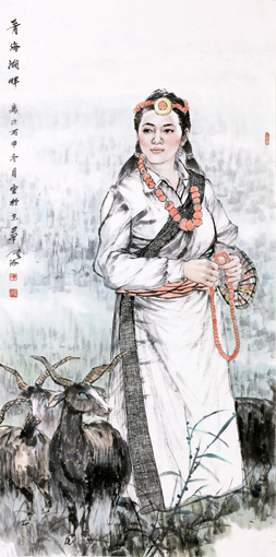 青海湖畔 136cm×68cm 青海湖畔 136cm×68cm