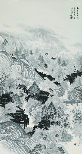 勐仑哈尼族春景图 198cm×98cm