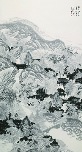 勐仑哈尼族古寨村居图 198cm×98cm