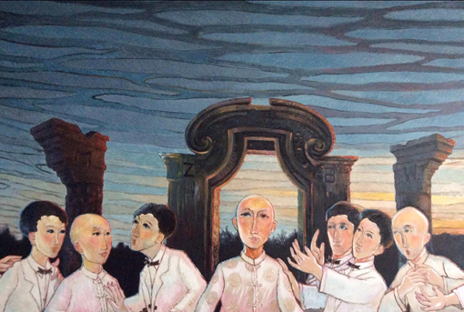 油画（最后的晚餐）200×420cm局部 2003年