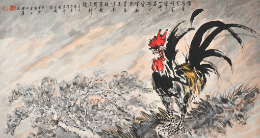 陈小雄作品3---《一唱天下白》136cm×67cm