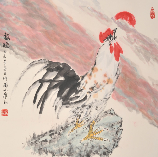 陈小雄作品5---《起舞只为唱天明》68cm×67cm