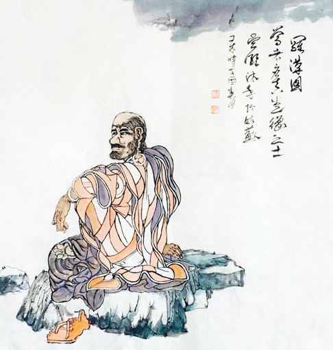 吴维作品《罗汉图之一》