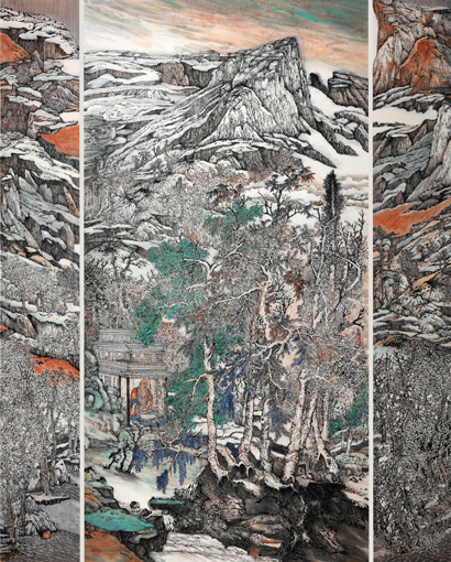 吴维作品《山不在高 有仙则名》尺寸：240×195cm