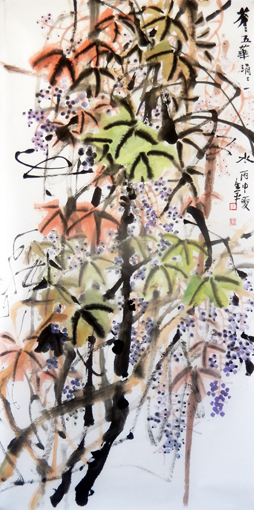 道金平作品《苍苍五华》68×138cm 2016年