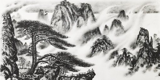 《黄山迎客松》138×68cm