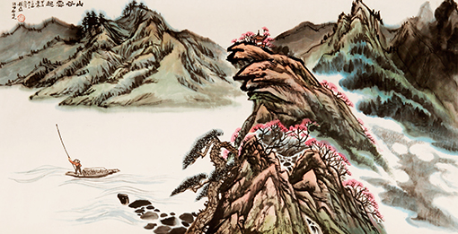 《山谷云起》137×68cm