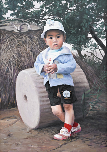郭银峰油画作品《陇塬之子》