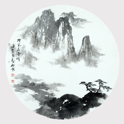 烟岚藏奇峰 68×68cm