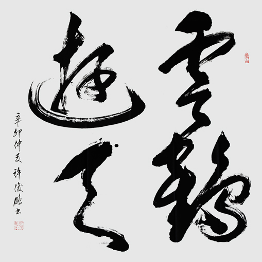 云鹤游天-草书斗方-121cm×121cm-2011