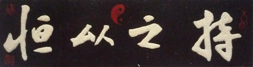 砂石书法《持之以恒》
