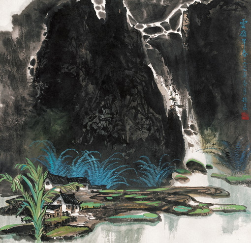 《云岭早春》67cm×67cm