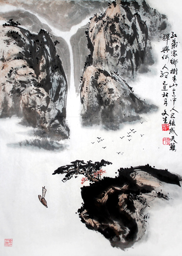 《红叶家乡树，青山意中人。五弦成天籁，弹与何人听。》