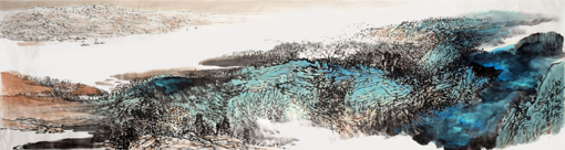 董宝宏《寂静的乡河》180x48