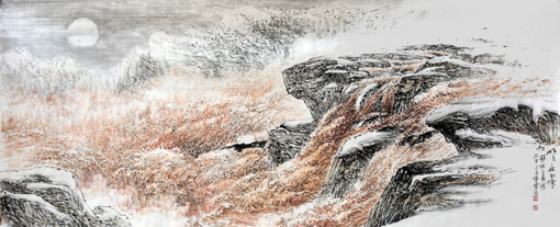 董宝宏《明月照积雪朔风过大河》240×120