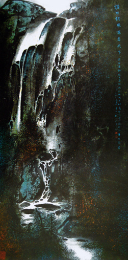 《诺日朗飞瀑名天下》268×134cm
