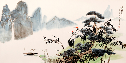 《涛声》137×68cm