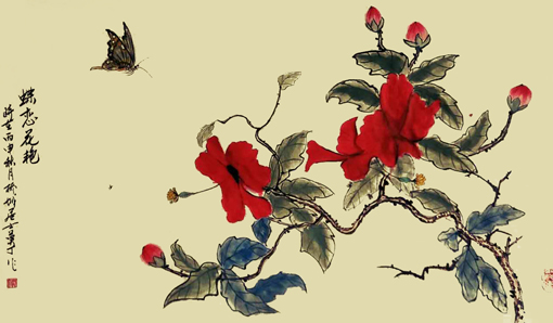 《蝴蝶花艳》137×70cm