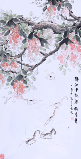 《悠悠池中趣，浓浓翰墨情》137×70cm
