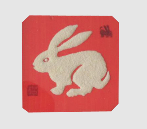 砂石作品《生肖兔》