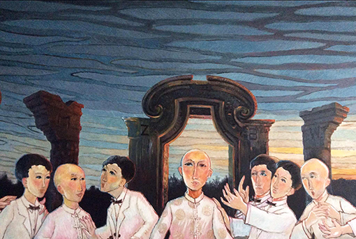 油画（最后的晚餐）200cm×420cm局部2003年