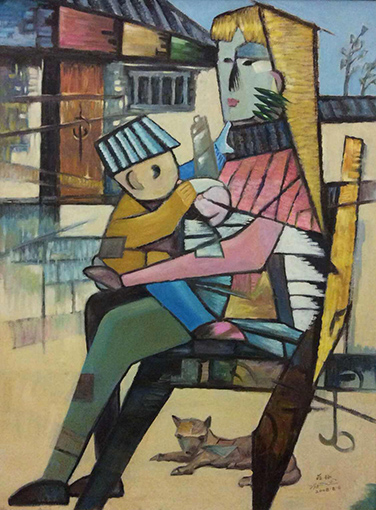 油画《母爱》80cm×100cm 2007年