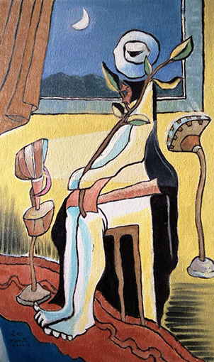 油画《拿橄榄枝的男孩》100cm×70cm2011年