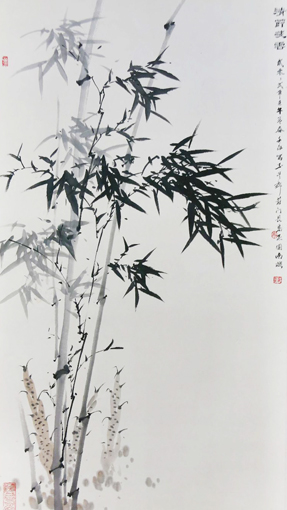 《清节凌雲》董文政纸本花鸟68×138cm 2002年