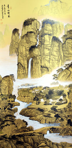 《青山晴岚》136x68cm