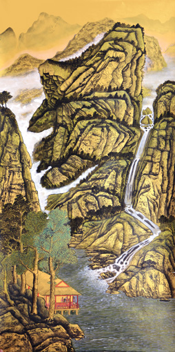 《山高水长福长在》136x68cm