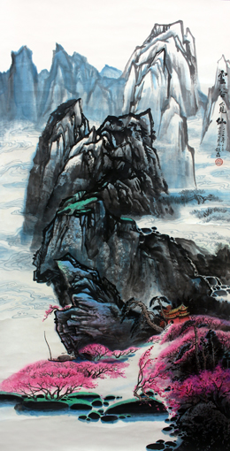 《云谷觅仙》 137x68cm