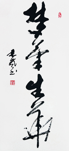 行草 名句《梦笔生华》138cm×69cm价格：2000元