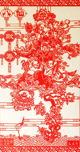 《八仙献寿》规格：四尺整张 价格：2000元