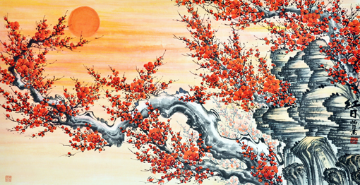 红日 规格：100X240cm 价位：5000一平尺
