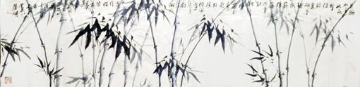 《秀影轻摇》 尺寸：136x34cm 价格： 3000元一幅