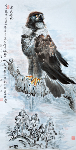 《塞北雄风》规格：138×69cm 价格：8000元