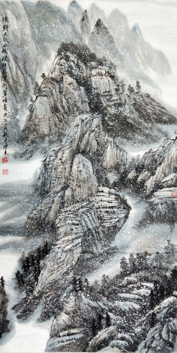 《旷野天低山树暝，朔风凛冽耸吟肩》价格：3000元 