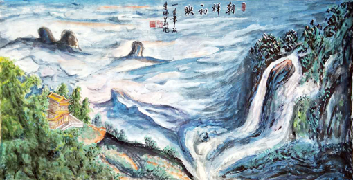 牛瑞华作品：《朝祥初映》规格：137cmx69cm 价格：1000元