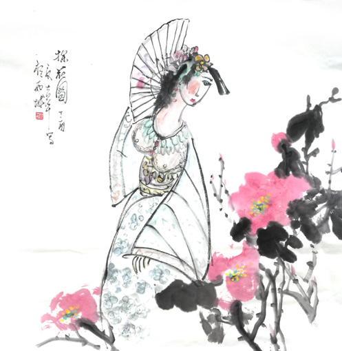 《探花图》 规格：四尺斗方 价格：1000一平尺