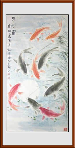 杨秦乔作品《九如图》规格：180x97cm 售价：18000元