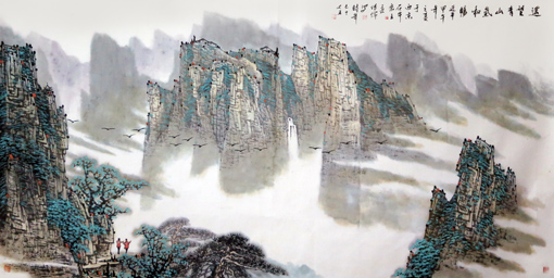孟传儒作品：《遥望青山氣和畅》规格：180cmx97cm 价格：面议