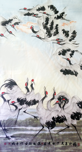 《鹤乡晨光》（90X1800cm）价格：5000元