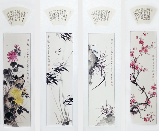 王永亮作品2《四君子》规格：95cmX29X4.售价：26000元