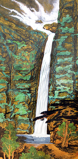 《天台山瀑布》136x68 《天台山瀑布》136x68